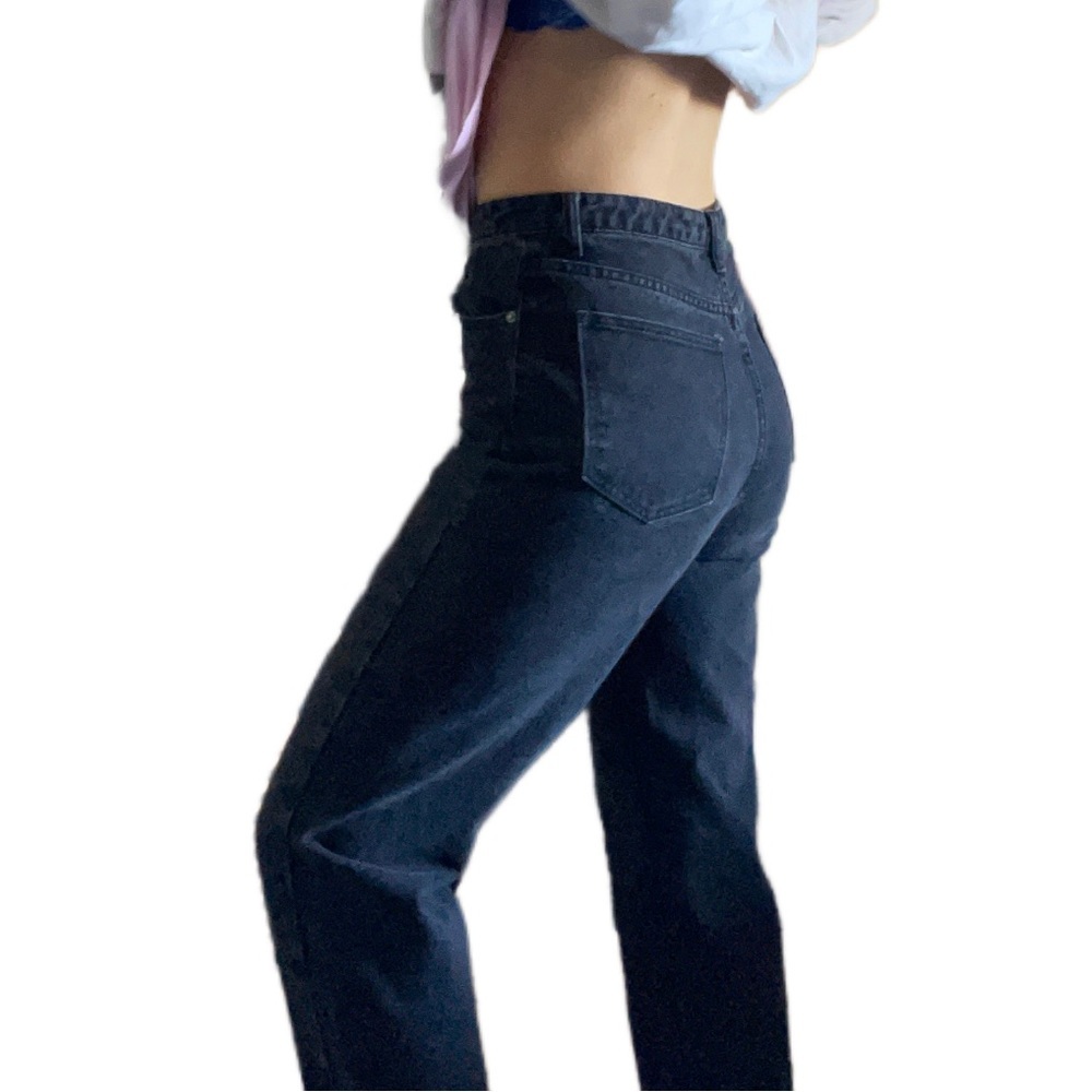 Pretty little thing, mom, black, raw hem high waisted jeans